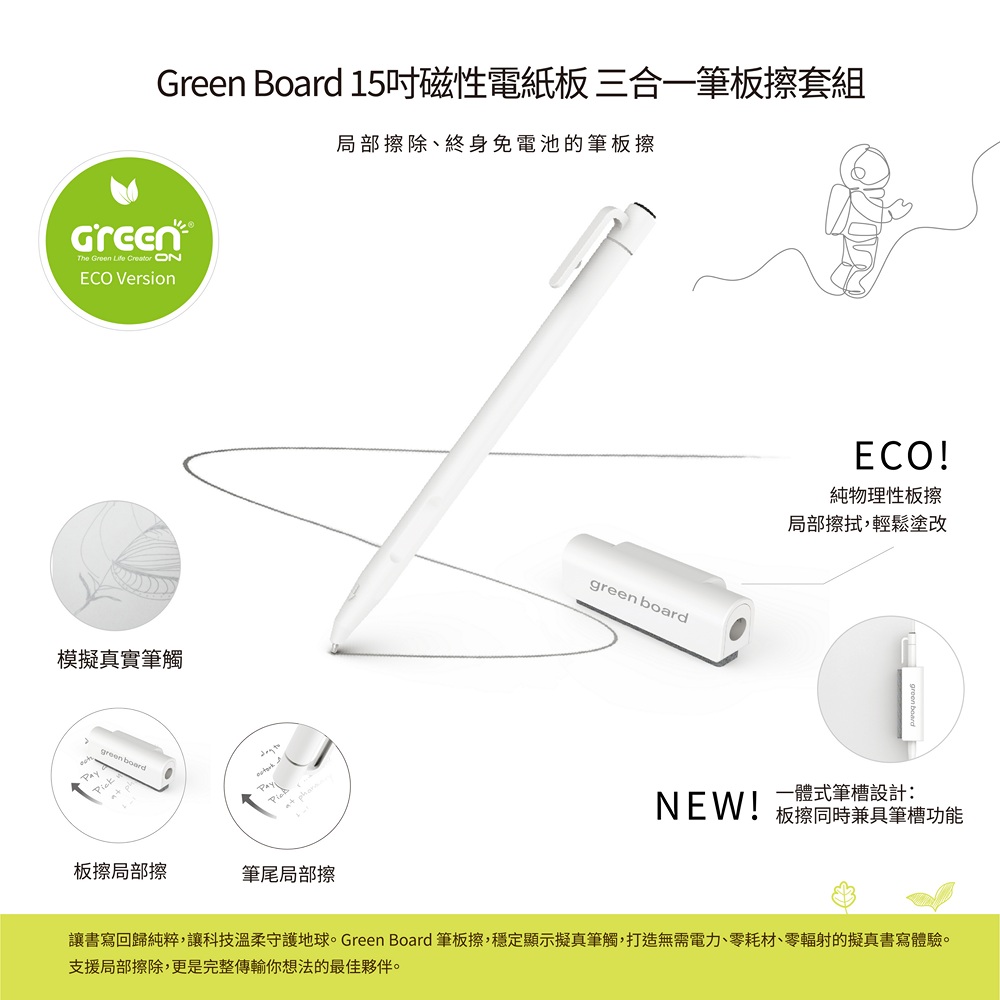 15吋磁性電紙板 ECO專用配件包