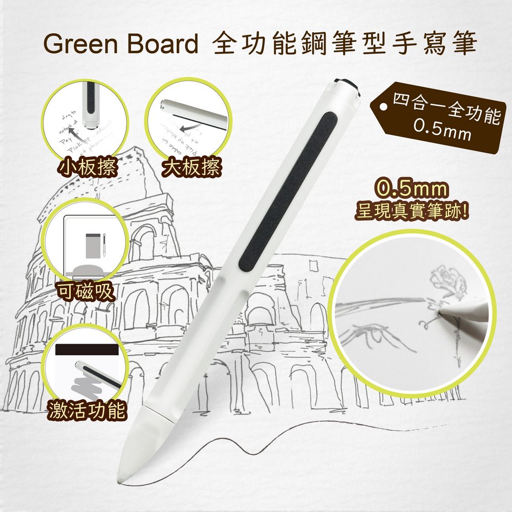 Green Board 全功能鋼筆型手寫筆 磁性電紙板專用手寫筆