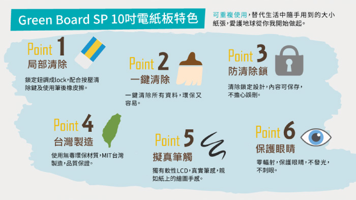 Green Board SP 10吋 局部清除電紙板 (星鑽黑) 手寫塗鴉板 寫字板